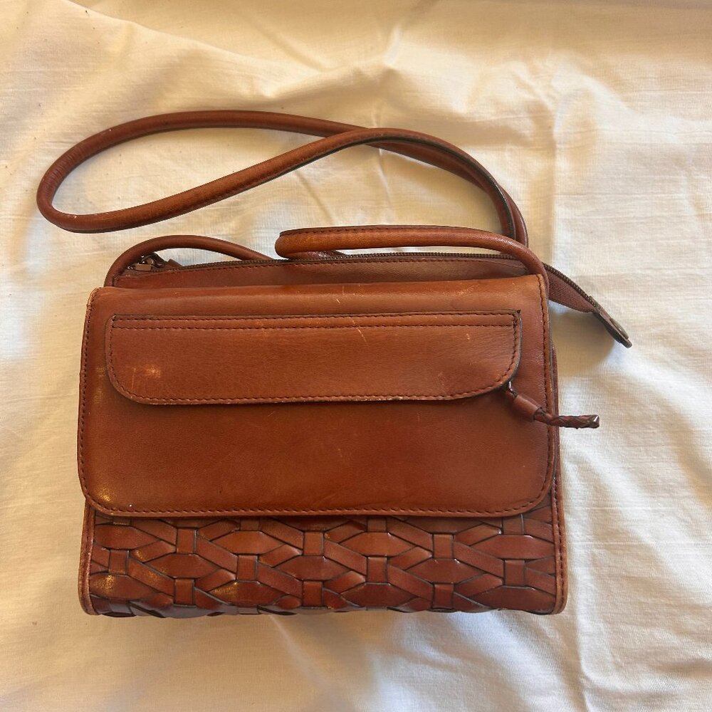 Vintage Woven Leather Crossbody Bag – Tan/Brown – Dillard’s